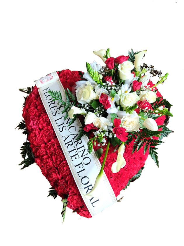 Corazón de clavel rojo