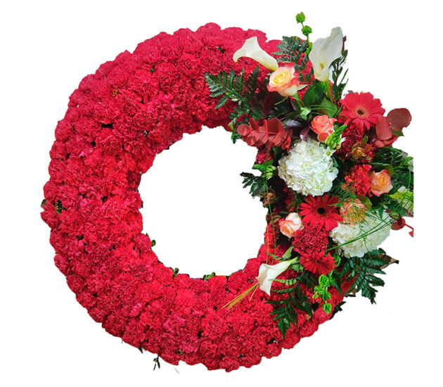 Corona roja decoración lateral