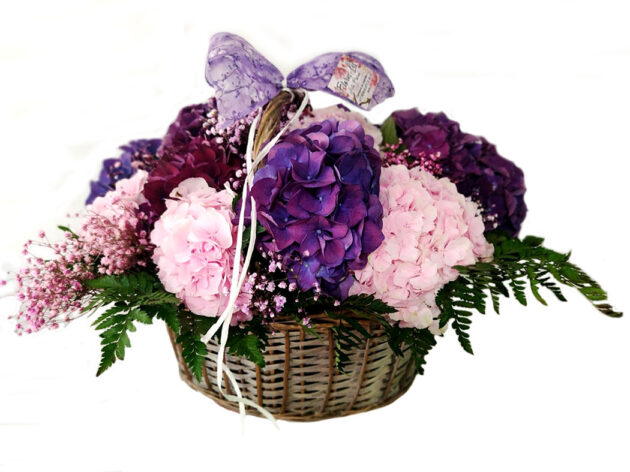 Cesta hortensias