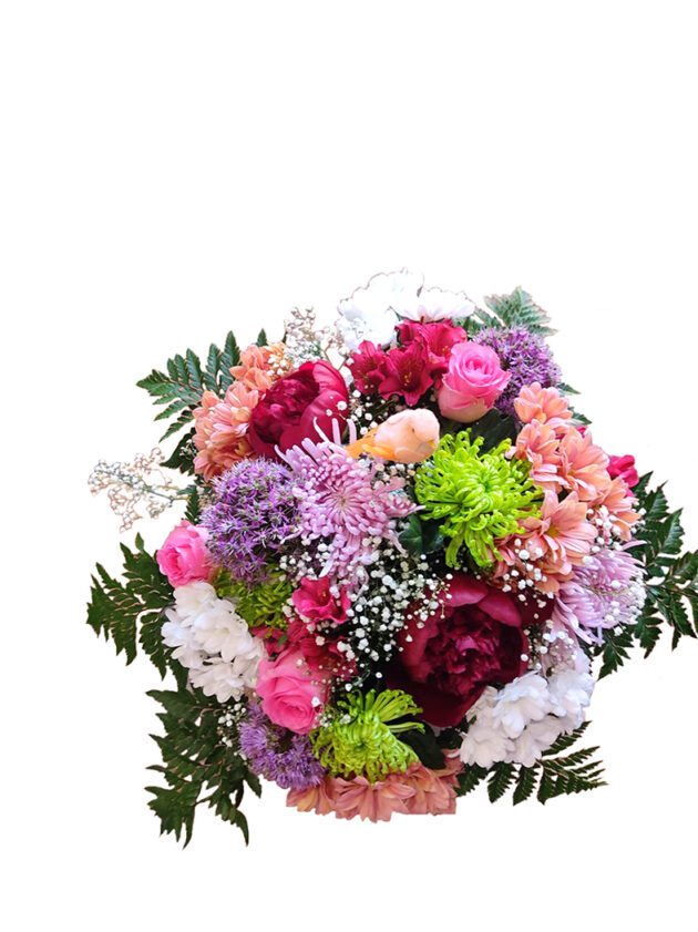 Ramo flor de temporada rosas y lilas